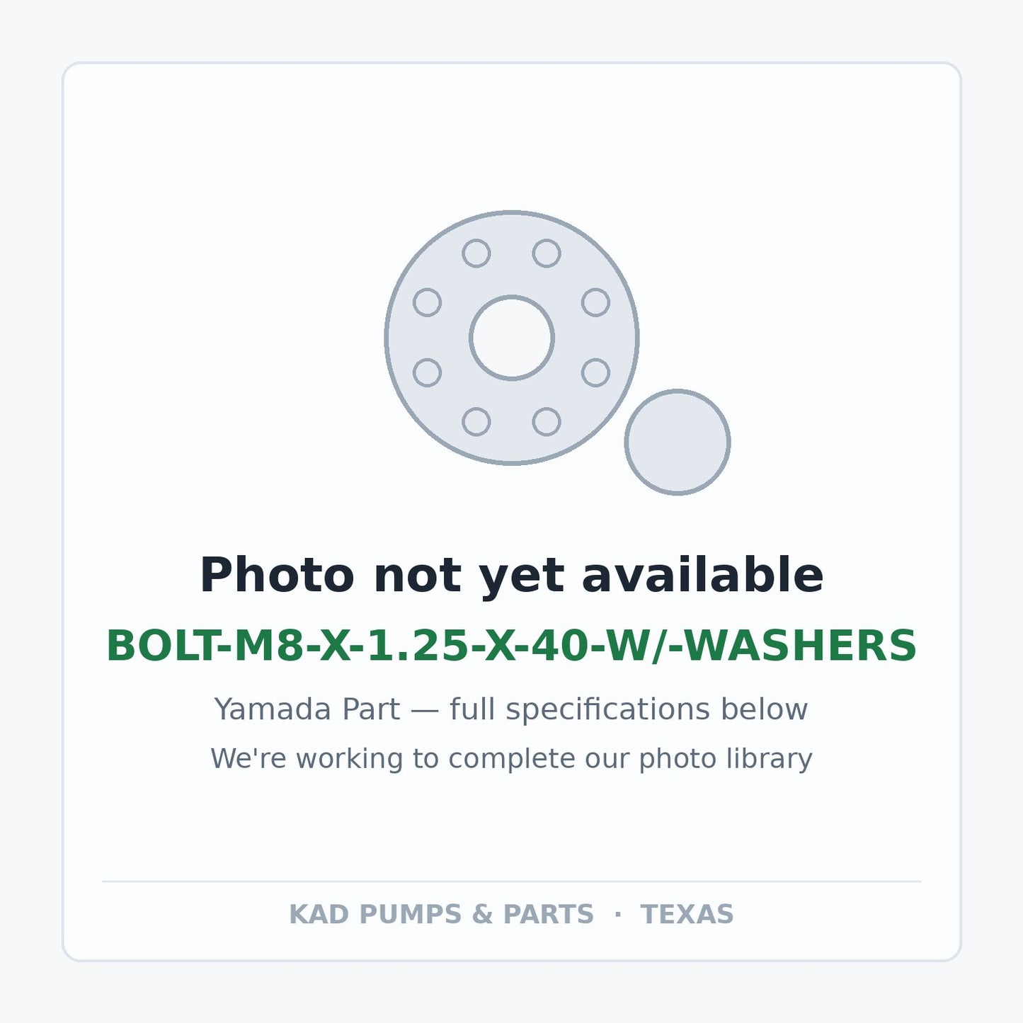 KAD placeholder — BOLT-M8-X-1.25-X-40-W/-WASHERS