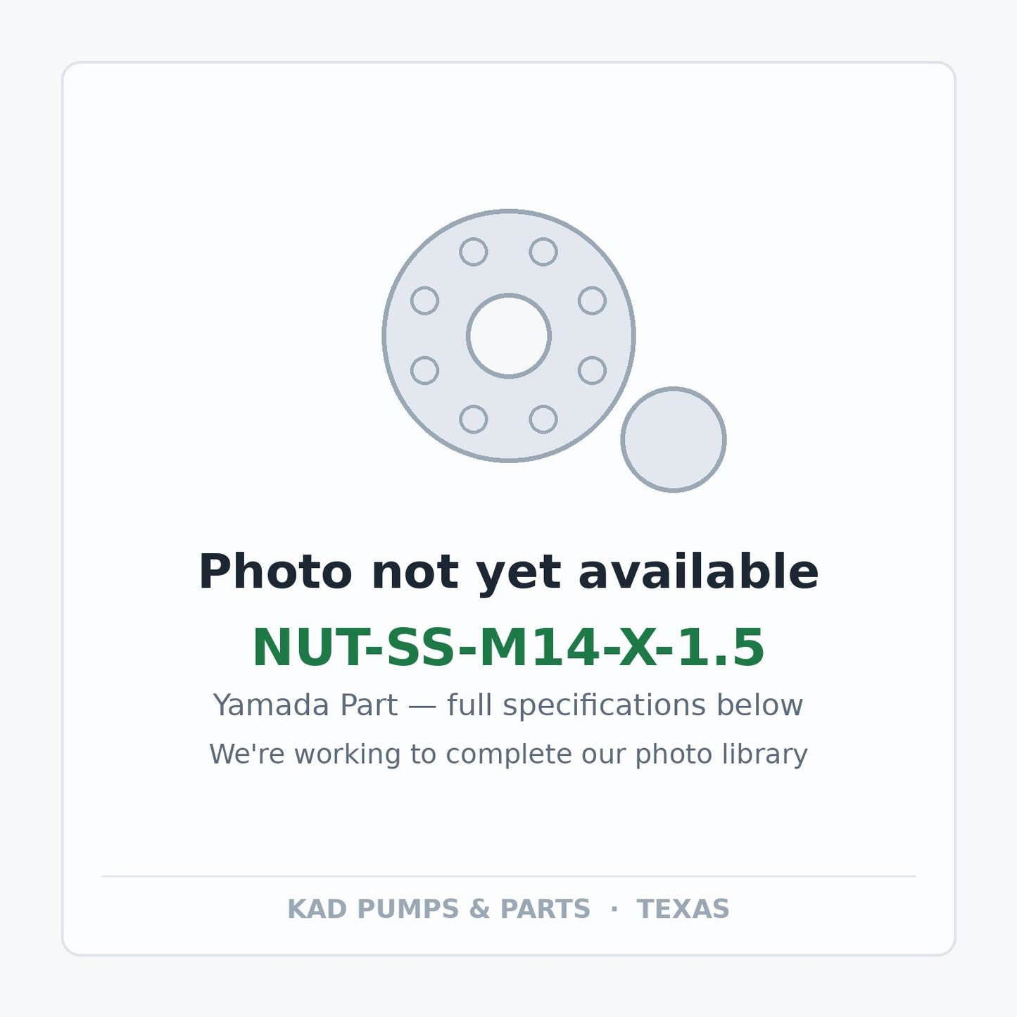 KAD placeholder — NUT-SS-M14-X-1.5