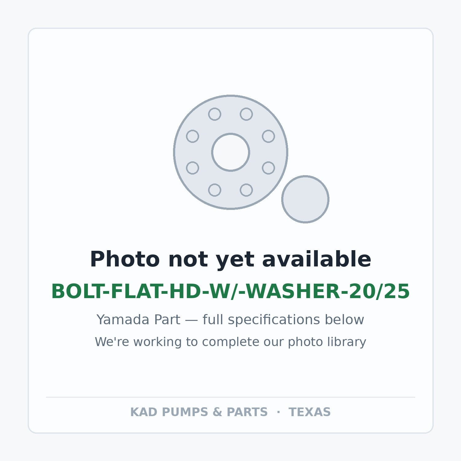 KAD placeholder — BOLT-FLAT-HD-W/-WASHER-20/25