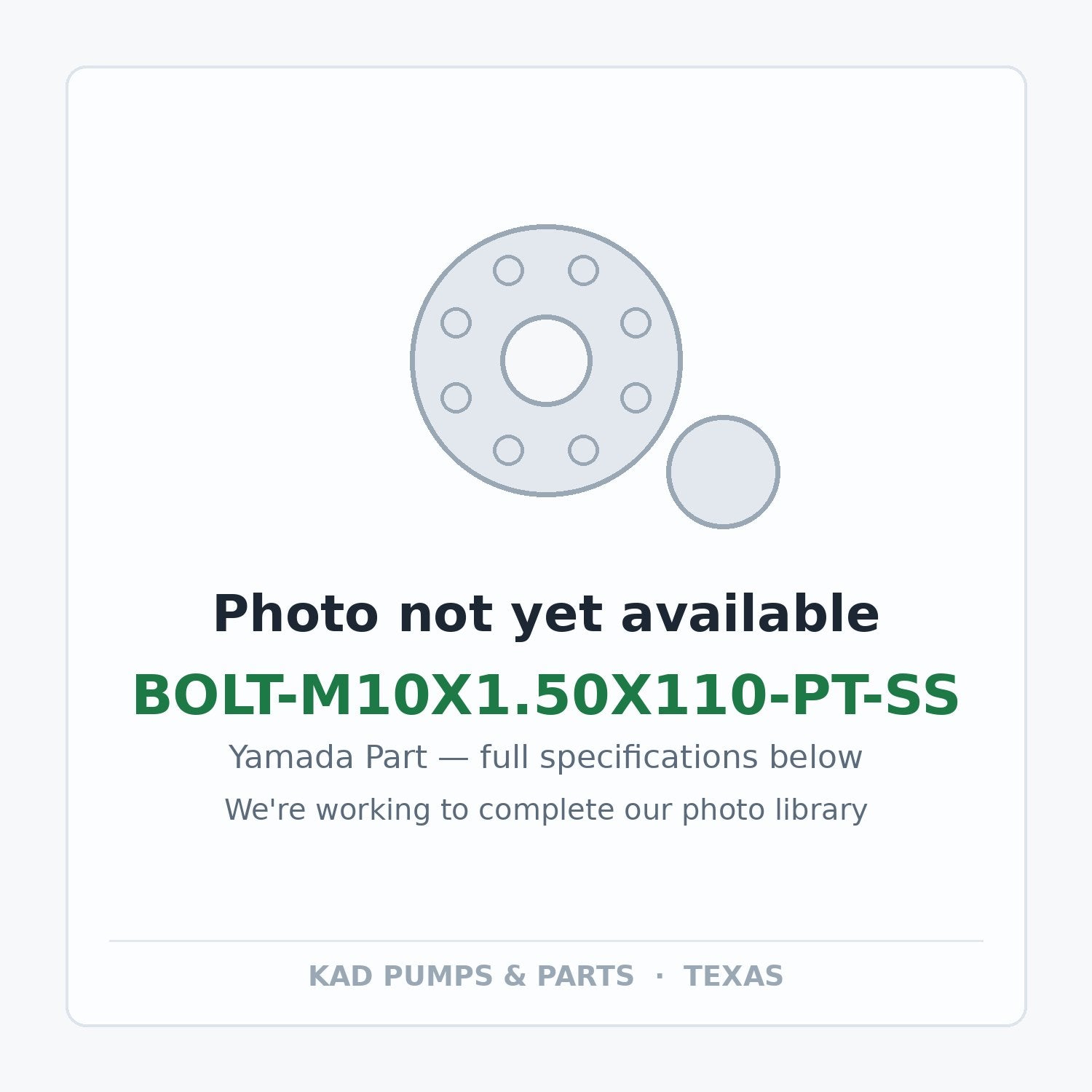 KAD placeholder — BOLT-M10X1.50X110-PT-SS