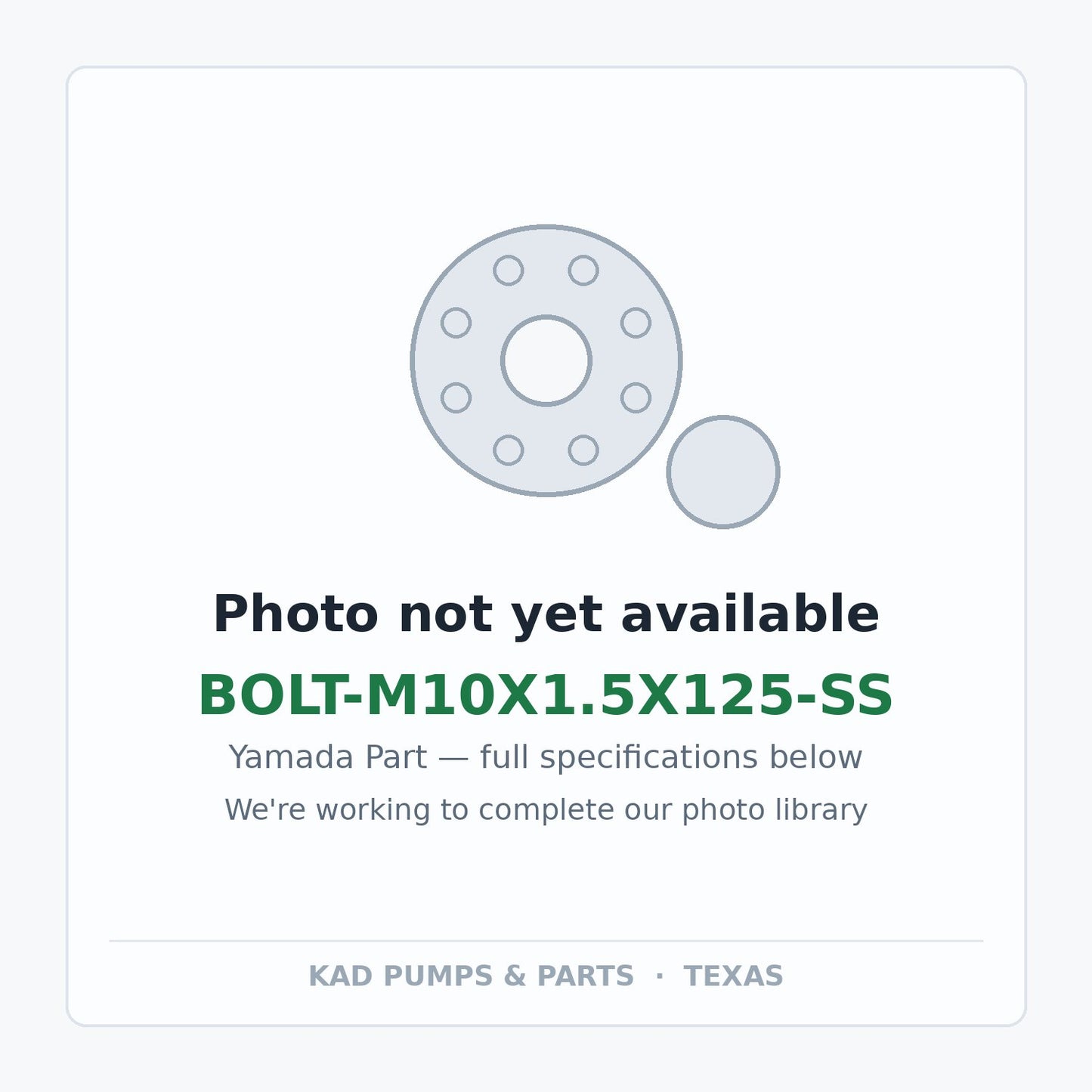 KAD placeholder — BOLT-M10X1.5X125-SS