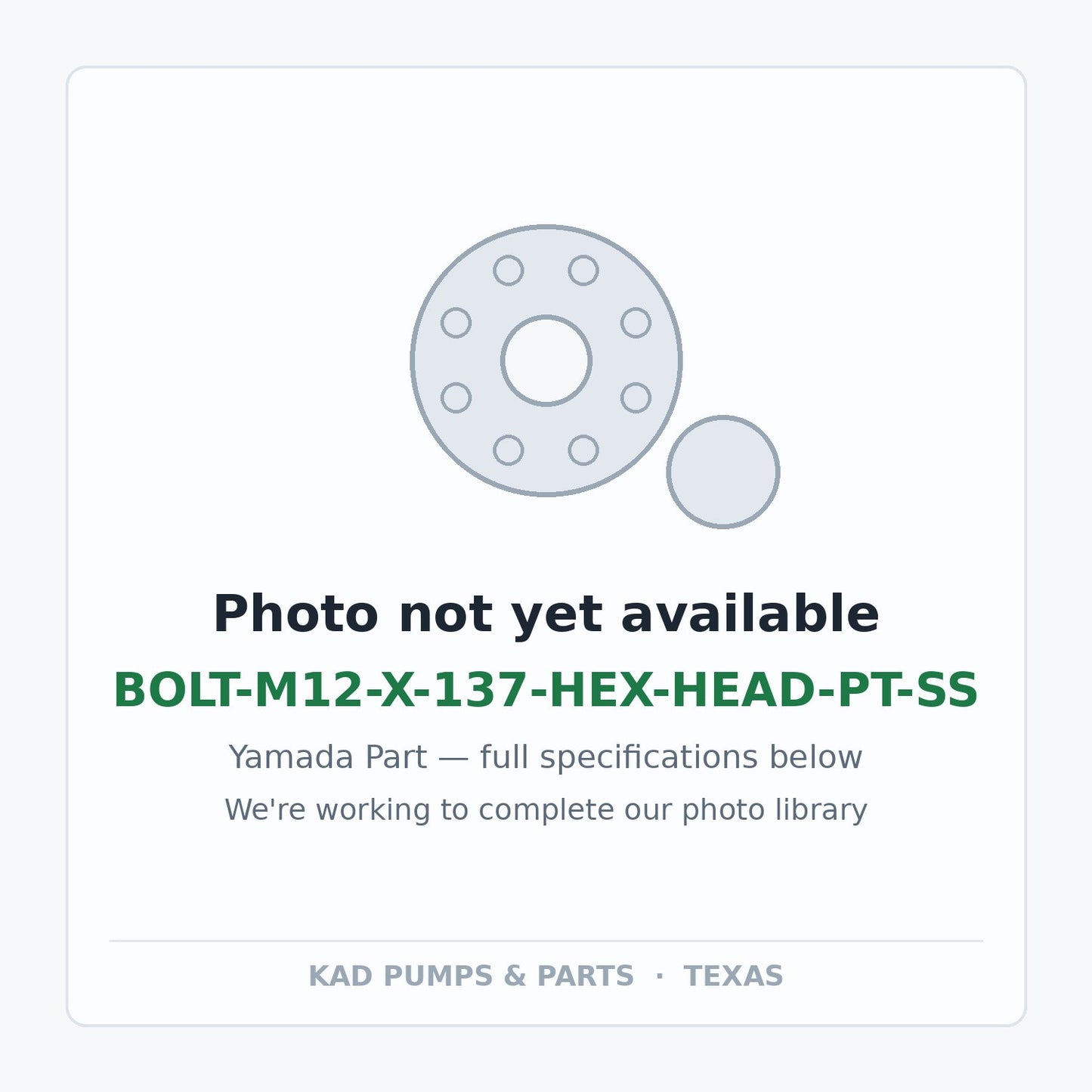 KAD placeholder — BOLT-M12-X-137-HEX-HEAD-PT-SS
