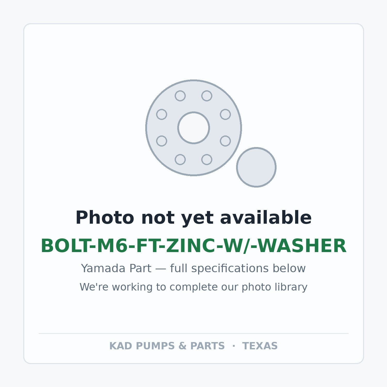 KAD placeholder — BOLT-M6-FT-ZINC-W/-WASHER