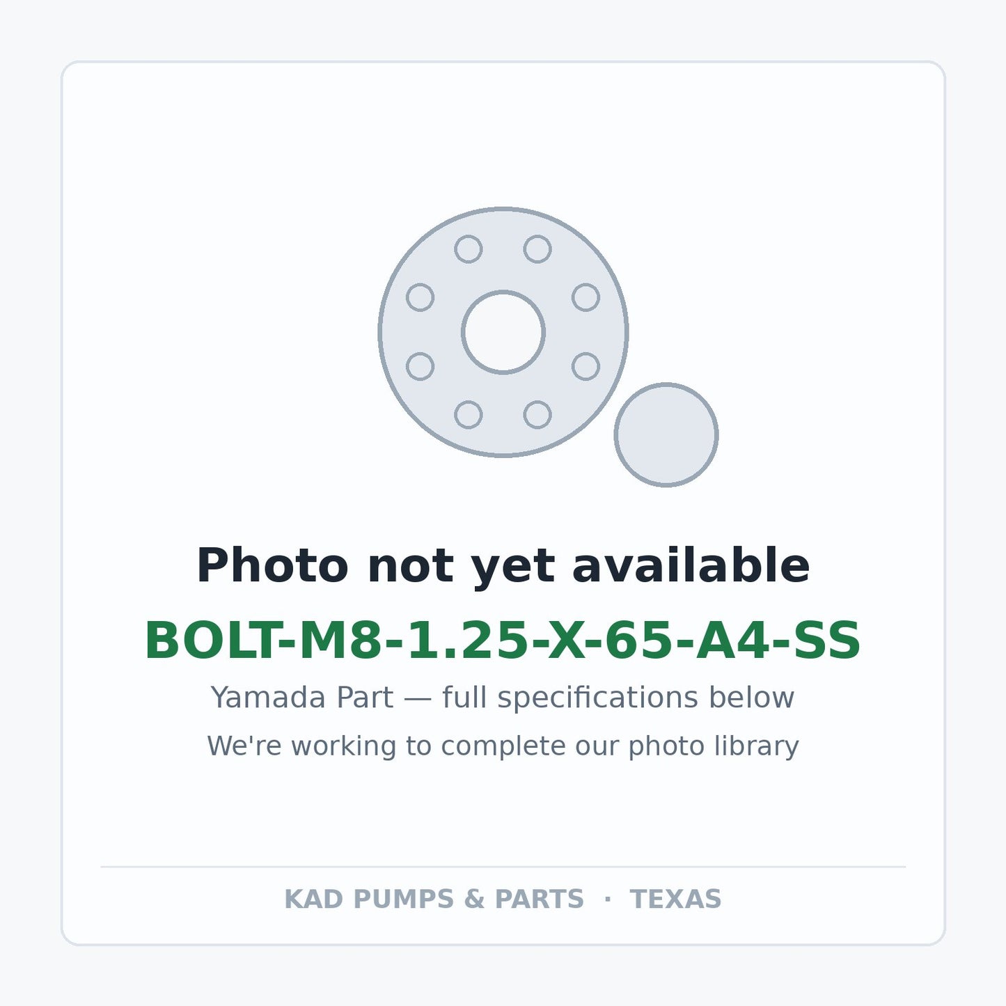KAD placeholder — BOLT-M8-1.25-X-65-A4-SS