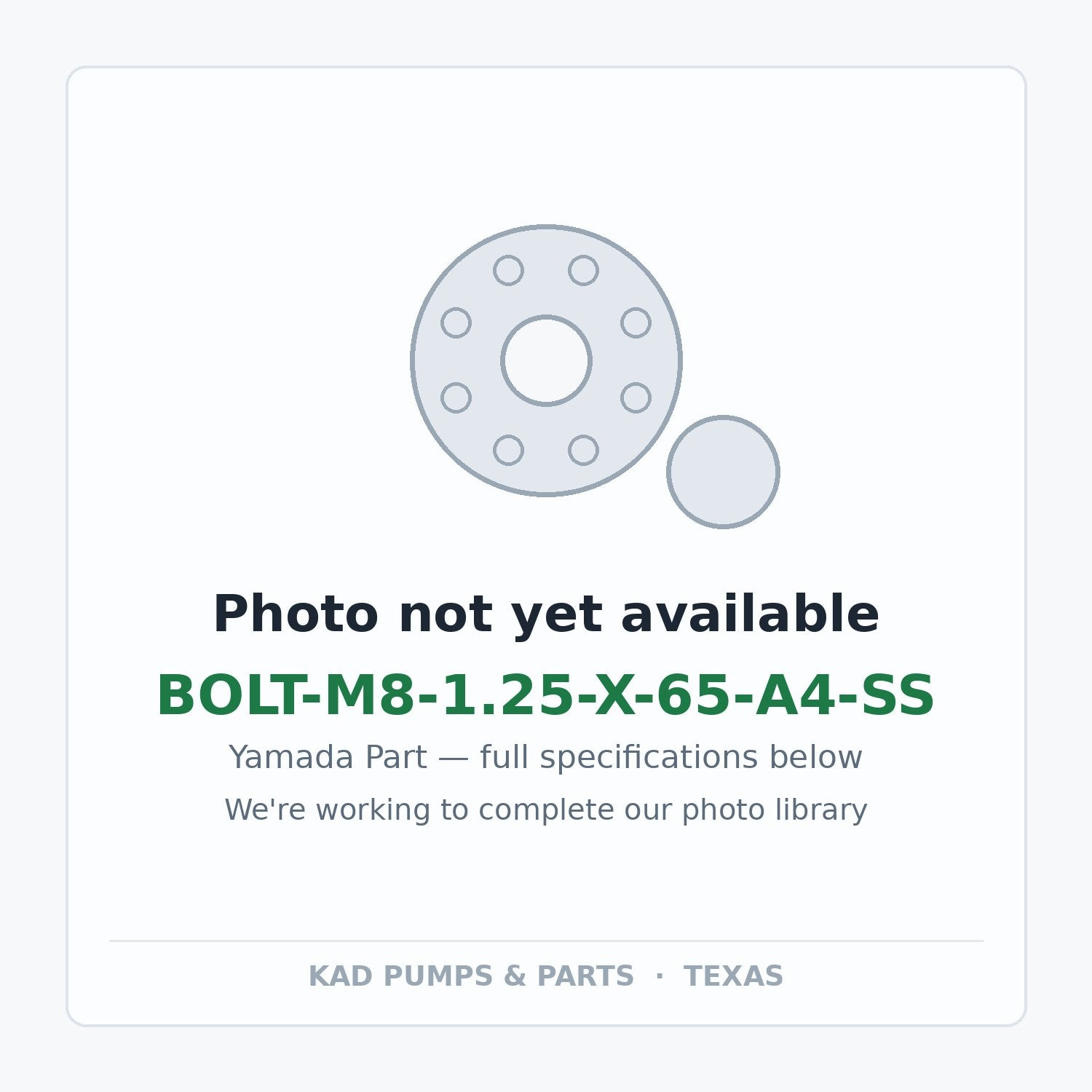 KAD placeholder — BOLT-M8-1.25-X-65-A4-SS