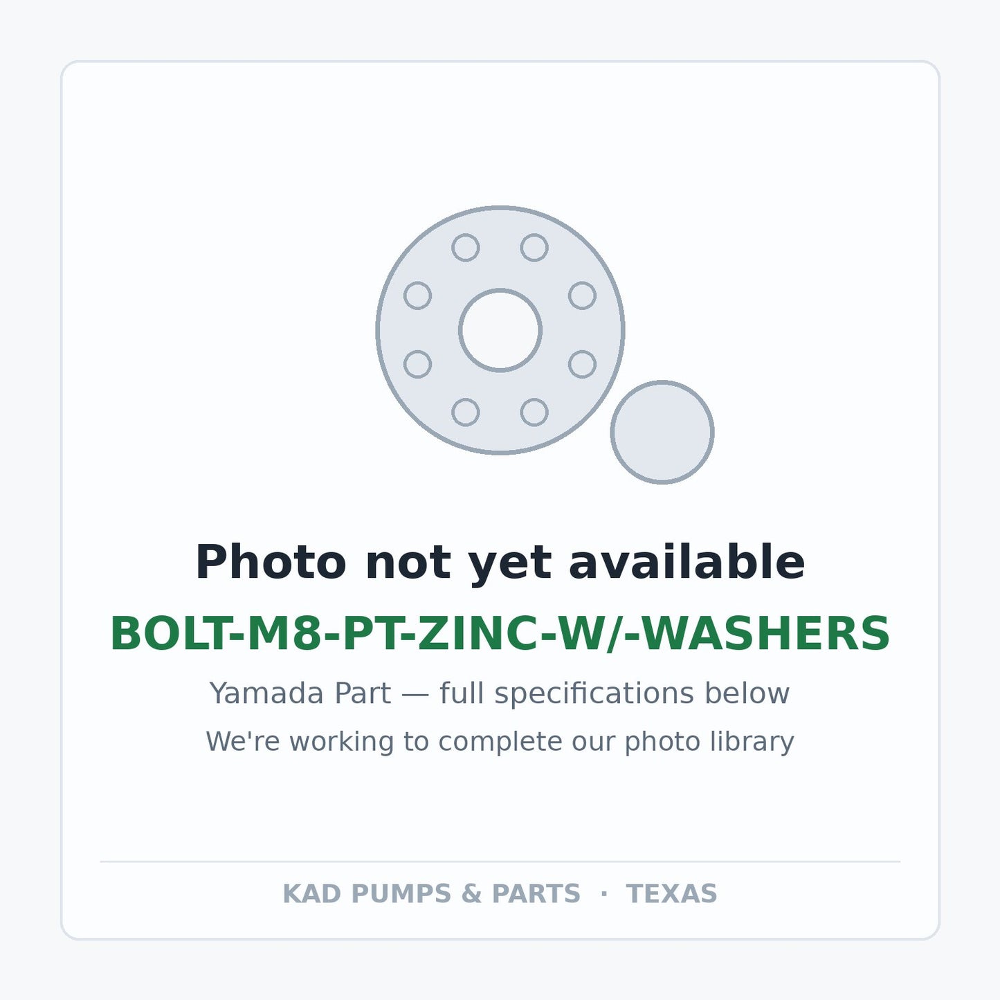 KAD placeholder — BOLT-M8-PT-ZINC-W/-WASHERS