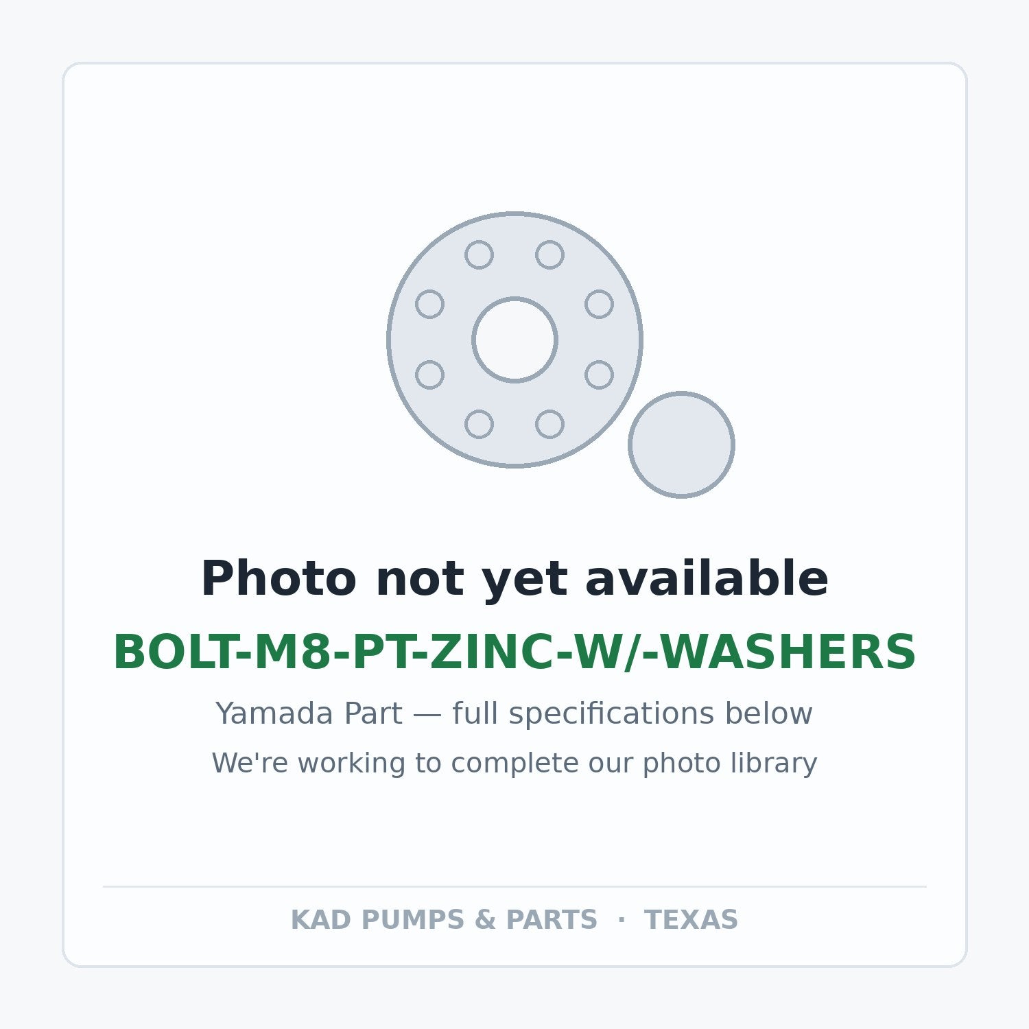 KAD placeholder — BOLT-M8-PT-ZINC-W/-WASHERS