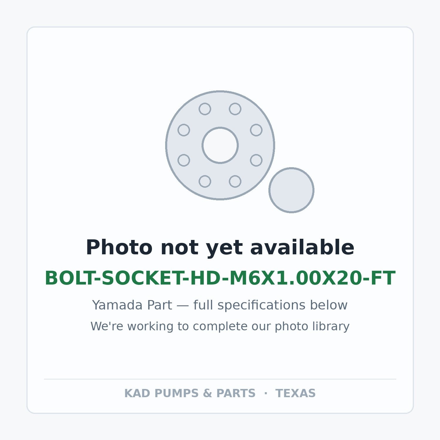 KAD placeholder — BOLT-SOCKET-HD-M6X1.00X20-FT