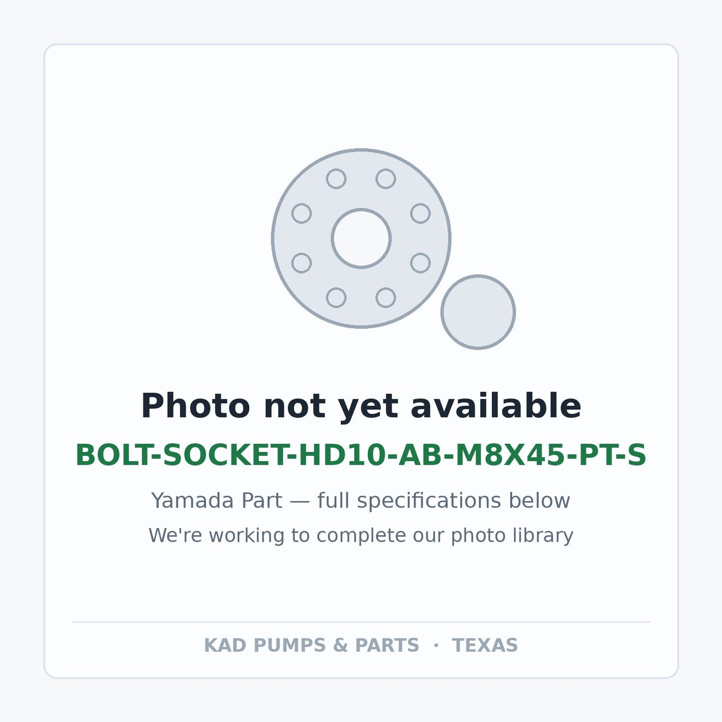 KAD placeholder — BOLT-SOCKET-HD10-AB-M8X45-PT-S